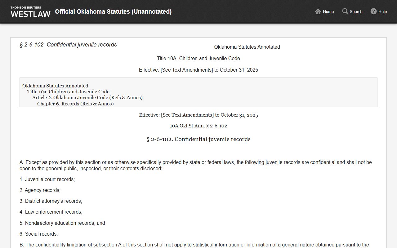 Oklahoma juvenile confidentiality statute behind restricted Woodward County court dockets