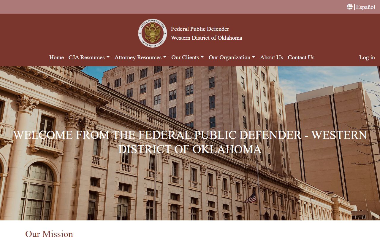 Federal Public Defender for Western Oklahoma near Woodward County District Court