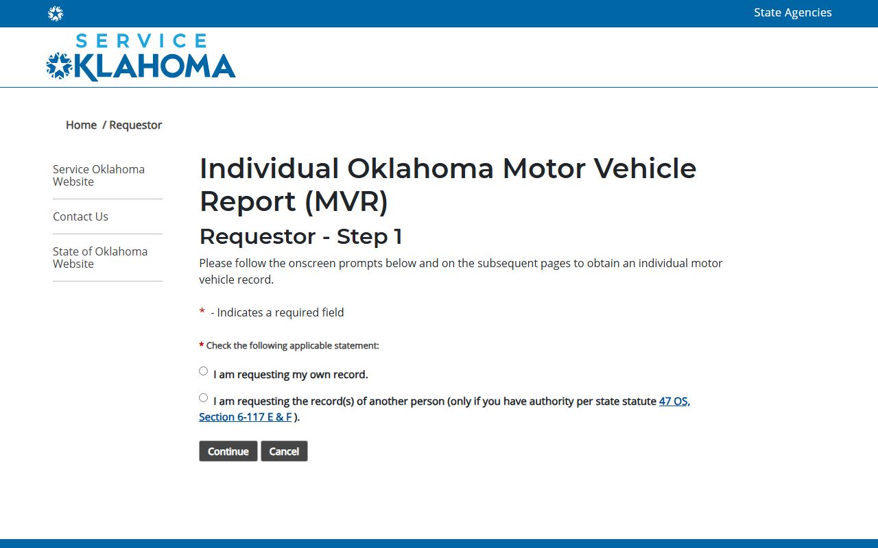 Service Oklahoma motor vehicle report portal used for Woodward County traffic court records and the Oklahoma driver record