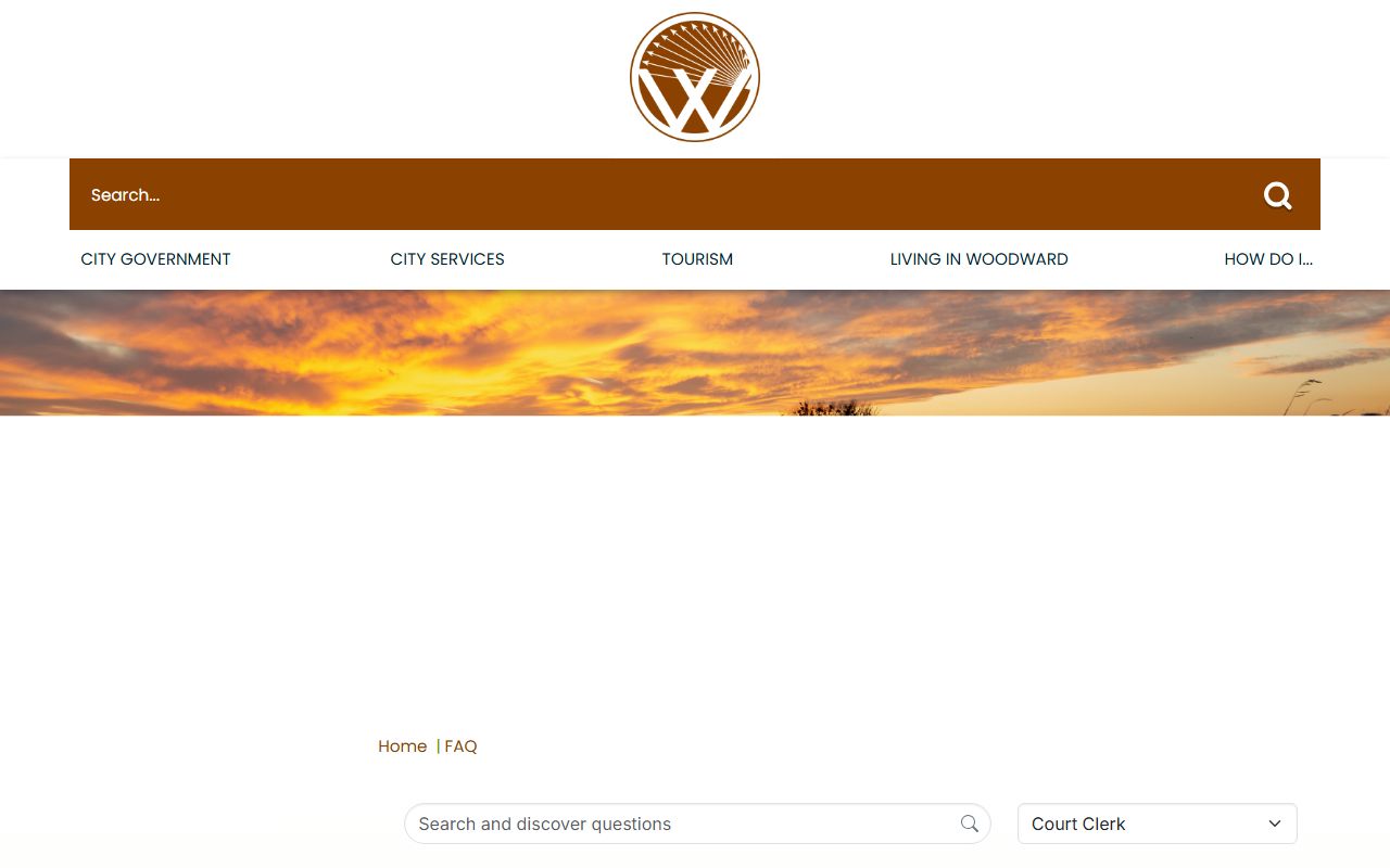 Woodward Municipal Court FAQ page explaining how to clear a Woodward County warrant